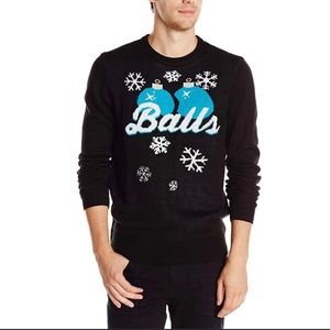 🎉HP🎉 Hybrid Holiday Sweater XXL Funny Christmas “Balls” Graphic Ugly Sweater